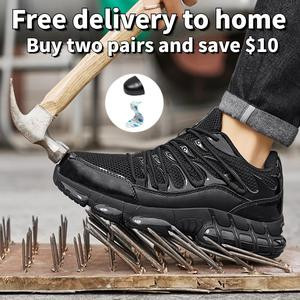 [Free delivery] Steel-toed shoes prevent toe injuries, puncture-proof and indestructible, suitable for construction workers and outdoor travel Closed Footwear
