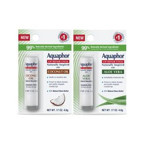 Aquaphor Lip Repair Stick Naturally Inspired Aloe Vera 0.17oz and Coconut 0.17 oz (2-Pack)