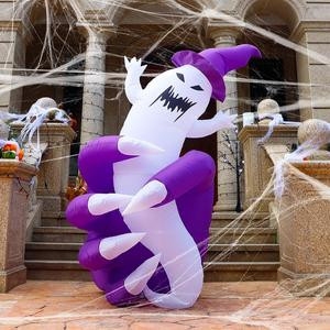 Twinkle Star 5.6FT Halloween Inflatable Lighted Skeleton Hand Hold a Ghost, LED Lights Animated Blow Up Yard Prop, Giant Lawn Decorations, for Home Yard Lawn Garden Party Outdoor Décor