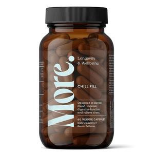 More. Longevity & Wellbeing Chill Pill 60 Count Capsules – Adaptogen Blend for Stress Relief and Mood Balance