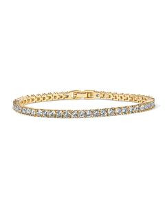 PAVOI 14K Gold Plated 3mm Cubic Zirconia Classic Tennis Bracelet | Gold Bracelets for Women | Size 6.5-7.5 Inch