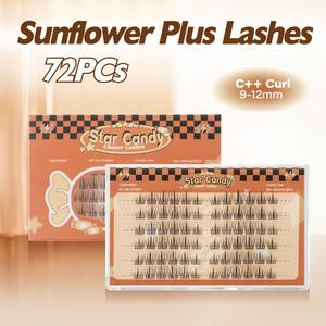 Star Candy Cluster Lashes Inividual Lashes 9-12mm DIY Lash Extensions C Curl Lightweight Natural Look Thin Band False Lashes Eyelashes Makeup