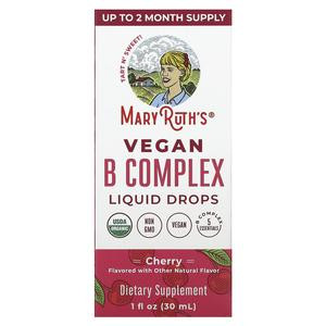MaryRuth's Vegan B Complex Liquid Drops, Cherry, 1 fl oz (30 ml)