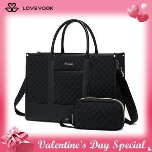 LOVEVOOK Valentine's Day Laptop Tote Bags for Women, 15.6-17.3 inch Laptop Work Bags with Clutch Purse, Womens Briefcase for Travel, Teacher, Doctor, Nurse and Chic Woman,Valentine's Day gift