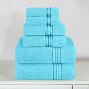 Elegant Comfort 6-Piece Turkish Cotton Towel Set - Ultra Soft, Absorbent Bath Towels, Hand Towels, and Washcloths for Luxurious Comfort