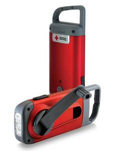American Red Cross - Eton Clipray. Always be Prepared. Hand Crank-Powered, Clip-On Flashlight & Smartphone USB Charger, Cherry Red, Hand Crank, Hands Free Carabiner Clip