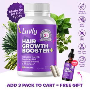 Luvly's Hair Vitamins with Biotin, Minerals & Plant-Based Blend for Naturally Longer, Stronger, Thicker Hair & Daily Nourishing Support - Comfort