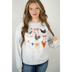 Chickens and Bows Crewneck Sweatshirt