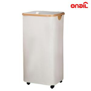 ONAIL 100L Laundry Basket with Lid, Clothes Hamper for Laundry with Bamboo Handles & Removable Laundry Bag, Large Foldable Design - Organiser