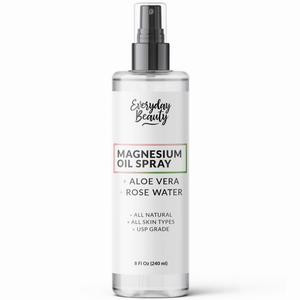 Magnesium Oil Spray with Aloe & Rose Water All Natural - USP Grade Magnesium
