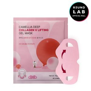 [ROUND LAB] Camellia Deep Collagen V Lifting Gel Mask *4ea Hydrating Firming Brightening  Cosmetic lifting Jeju Camellia Ingredients