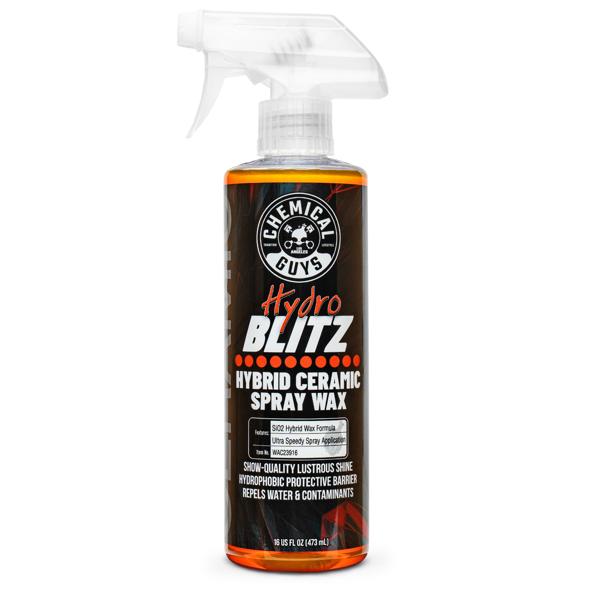 Chemical Guys HydroBlitz Hybrid Ceramic Waterless Spray - Car Wax Polish, Shine Wet Waxes, Multi-Surface Car Detailing Chemical, UV Protection, High-Gloss Finish, Water-Beading Defense for Vehicles, Paint, Glass from Chemical Guys