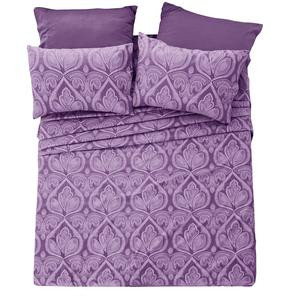 Lux Decor 6 Pcs Bed Sheets Set - Microfiber Paisley & Solid Hotel Luxury Bedding Set - Upto 16" Deep Pocket Queen Sheets - King Bed Sheet & Pillowcase #labourday