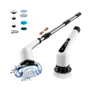 PURELIX Cordless Cleaning Brush,Shower Scrubber with 7 Replaceable Brush Heads,Adjustable Extension Long Handle,Electric Spin Scrubber for Bathroom Tub, Floor,car, Tile & Glass,10 pieces