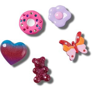 Crocs Jibbitz Purple and Pink Lifestyle Shoe Charms 5-Pack
