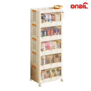 ONAIL Children's Version 16 Gallon Plastic Storage Bins with Lips, Wall Mounted Organizer Box, Dual-Sided Doors, Free Hooks, and Smooth Mobility