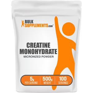 BulkSupplements Creatine Monohydrate Powder - #1 Fitness Supplement for Improved Strength and Endurance - Edible Fitness Supplement - Workout Powders - 100g-1kg - 5g per Serving