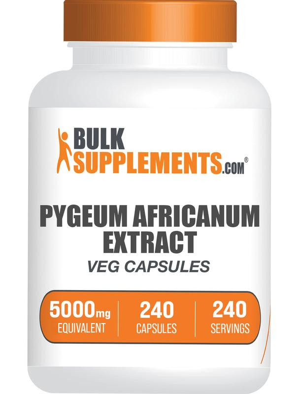 BulkSupplements.com Pygeum Africanum Extract Capsules - Dietary Supplements - Edible - Fitness - Natural Antioxidants - Pygeum Capsule - Vegan - 240 Capsules - 5000mg per Serving