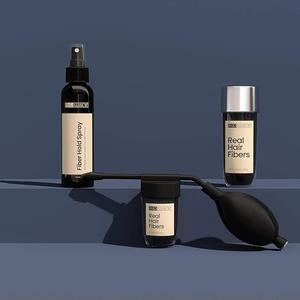 Hair Illusion 100% Real Hair Fibers Combo Kit: Fibers, Holding Spray, & Applicator for Instant Natural Fuller Hair for Thinning & Enhancement  Blend