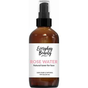 Rose Water Facial Toner - Alcohol-Free Vegan All Natural Refreshing Spray Mist for Face and Hair - Uplifts, Calming & Soothing for All Skin Types 4oz with Fine Mist Cap
