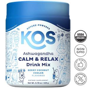 KOS Ashwagandha Calm and Relax Drink Mix: Adaptogen Stress Relief and Mood Support