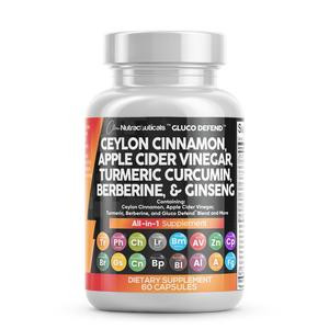 GlucoDefend Berberine ACV Ceylon Cinnamon Turmeric Supplement Healthcare Edible