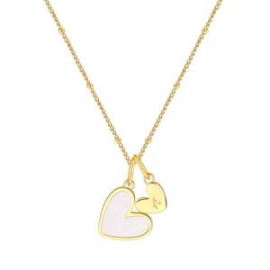 Mother Of Pearl Initial Heart Necklace