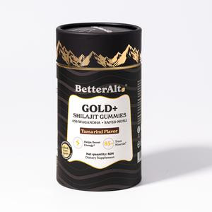 BetterAlt GOLD+ Shilajit Gummies | with Ashwagandha, Safed Musli | Advanced Fitness Supplement for Stamina | Lab-tested For Purity | 60 Gummies