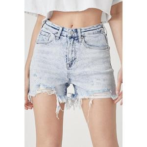 Risen High Rise Distressed Denim Shorts