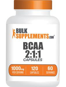 BulkSupplements.com BCAA 2:1:1 (Branched Chain Amino Acids) Capsules - Fitness Supplements - Amino Acid - Muscle Protein - 120 Capsules - 1000mg per Serving