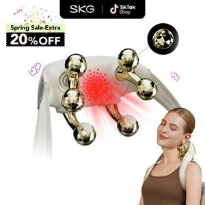 SKG Neck Massager with Heat, Shiatsu Kneading Deep Tissue, Cordless Portable Design, Pain Relief for Neck & Shoulder, Perfect Gift, SKG Flex Massager