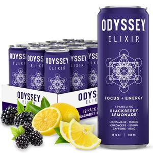 Blackberry Lemon Twist Core Sparkling Energy Drink - 85mg Caffeine - 12 Pack