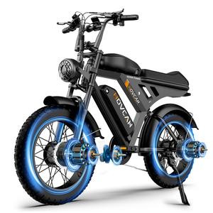 V30 Pro Max E-Bike for Adults 3000W Dual Motor 20" Fat Tire Ebike, 37.5MPH 120 Miles,48V 31.2/15.6 AH Dual Battery Hydraulic Disc Brake Electric Motorcycle Bike Full Suspension