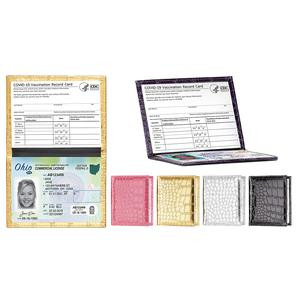 2-Pack Leather Bling Card Holder – Stylish Immunization Record Protector for Travel and Events
