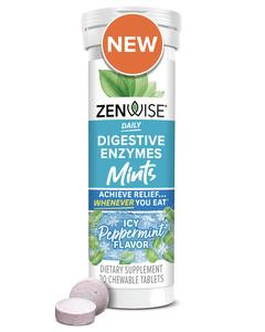 Zenwise Daily Digestive Mints - Peppermint Chewable for Digestive Support - 30 Count