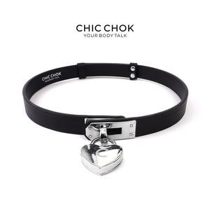 CHICCHOK [The Minimalism] - Classic Front Closure Customize Non-adjustable Fashion Choker(With a love lock)
