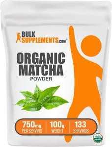 BulkSupplements.com Organic Matcha Green Tea Powder - Beverage - Matcha Tea - Natural Antioxidants - 100g-1kg - 750mg per Serving