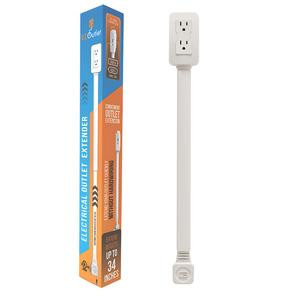 EZ Outlet Electrical Outlet Extender.  Access Hard-to-Reach Outlets! Extends 22-34", USB-A & USB-C Ports, Phone Charging Ledge, ETL Listed. Socket Plug