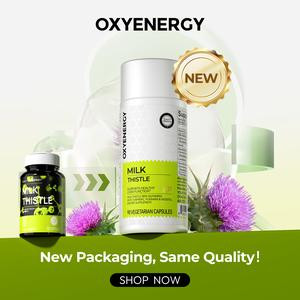 Oxyenergy Milk Thistle Liver Detox & Colon Cleanse, Natural Liver Health Support with Kudzu Root, Turmeric, Inositol, Methionine,Vitamin C,90 Capsules