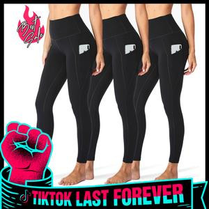 SHOWITTY 1/3 Pack Leggings for Women with Pockets - Plus Size High Waist Women's Workout Running Yoga Pants