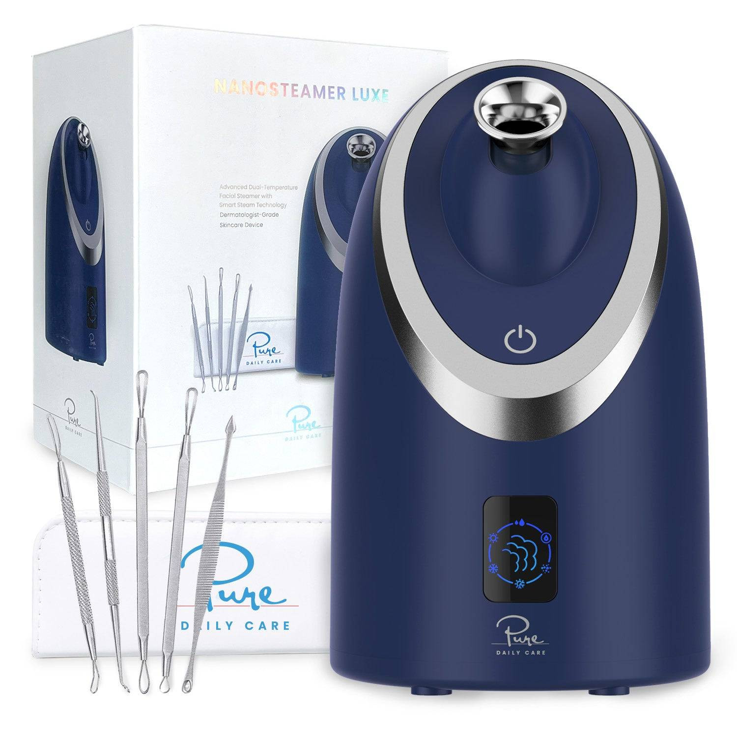 NanoSteamer Luxe Ionic Facial Steamer in Navy