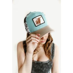Highland Cow Embroidered Patch Trucker Hat