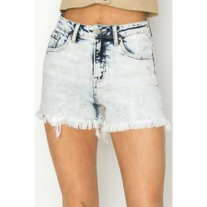 Risen Acid Wash Side Slit Shorts