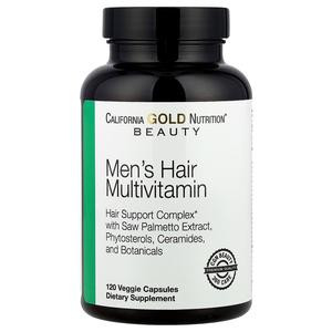 California Gold Nutrition Beauty, Men's Hair Multivitamin, 120 Veggie Capsules