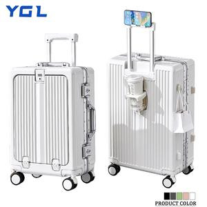 2025 New Upgraded Suitcase Aluminum Frame Carry-On Luggage,TSA Lock, AirlineApproved Carry On Hardside Suitcase withSpinner Wheels(20inch)PINK/WHITE/BLACK/GREEN/GREY