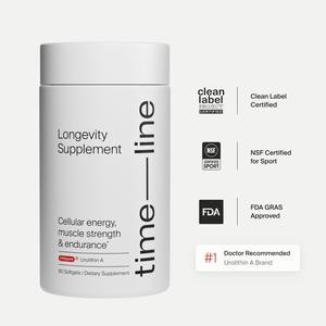 Mitopure Softgels by Timeline | Urolithin A, Clinically Proven Supplement for Healthy Aging, Cellular Renewal & Muscle Strength - 1 Month Supply