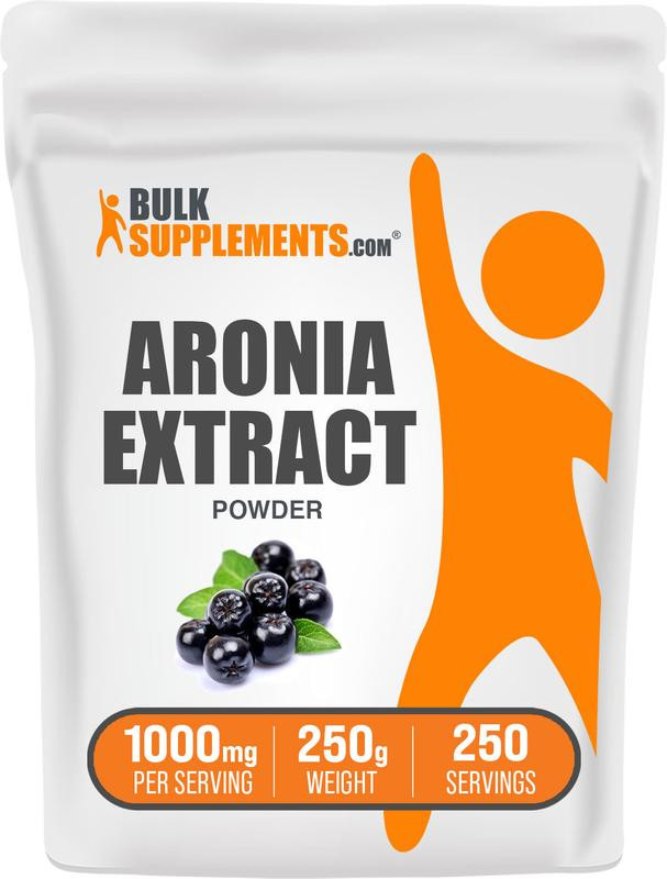 BulkSupplements.com Aronia Extract Powder - Edible - Dietary Supplements - Fitness - Natural Antioxidants - 100g-1kg - 1000mg per Serving