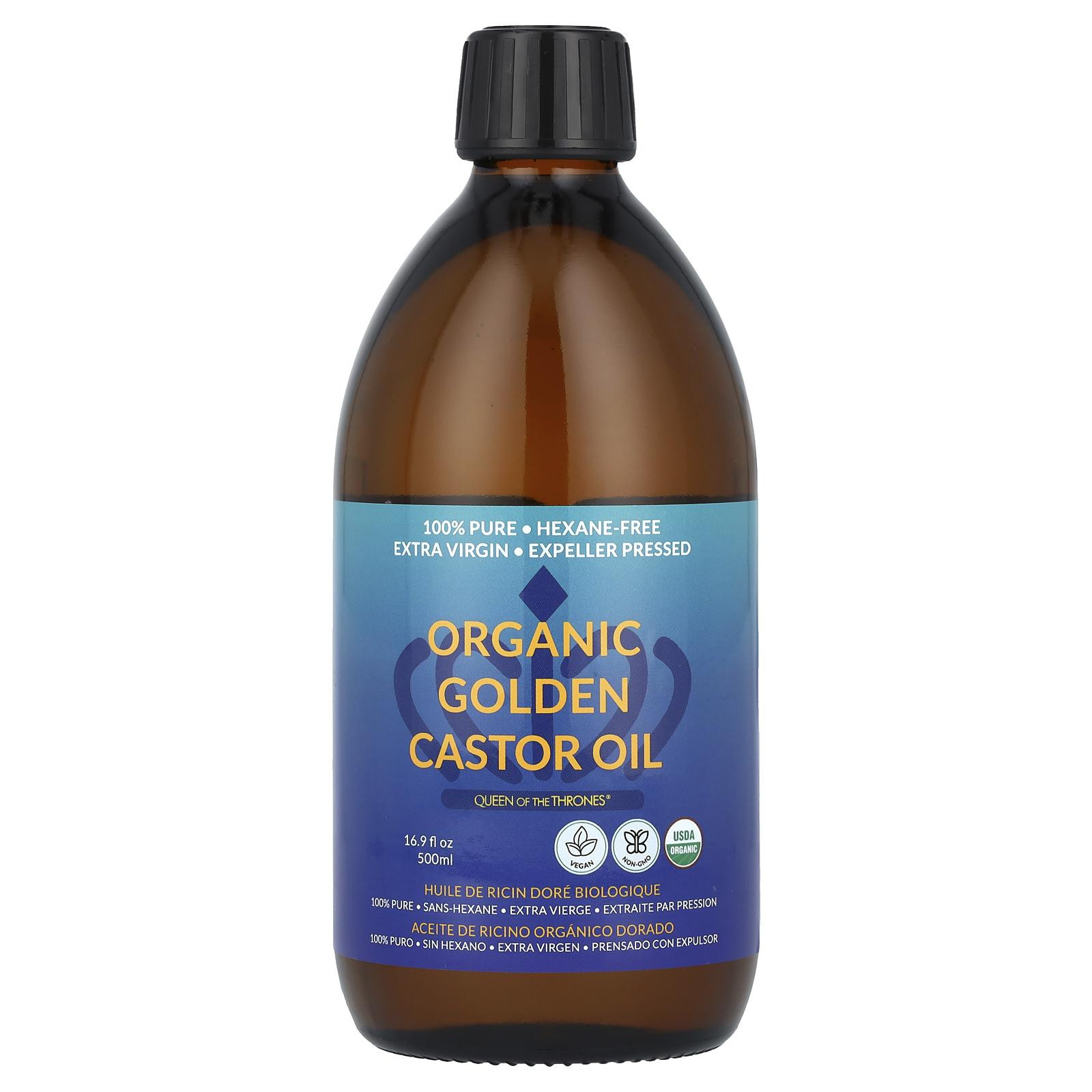 Queen of the Thrones Organic Golden Castor Oil, 16.9 fl oz (500 ml)