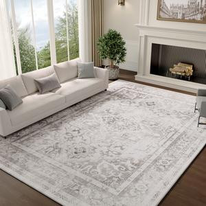 MontVoo Medallion Washable Area Rug, Distressed Vintage Design,  Non-Slip & Easy Care, Farmhouse, Living Room & Bedroom Fall Decor, Machine Washable Aesthetic Carpet on Tiktok Shop