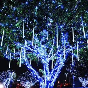 Twinkle Star Meteor Shower Rain Lights, Valentine Lights 30cm 8 Tubes 288 LED Iciclelight Snow Falling Christmas Lights Outdoor Raindrop Lights, Xmas Wedding Party Tree Holiday Decoration